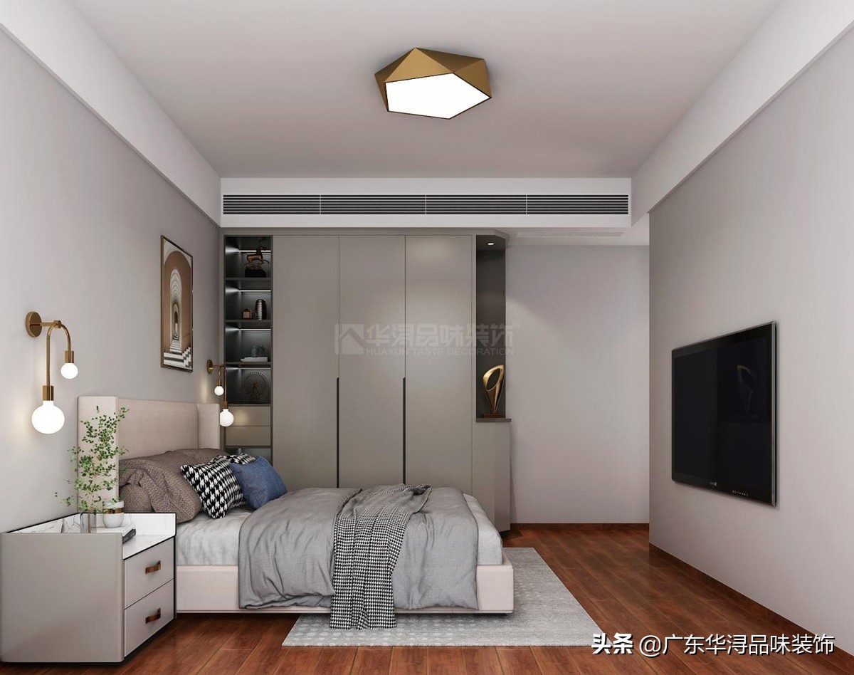 116平红色地板现代轻奢装修风格,140平轻奢木地板装修风格