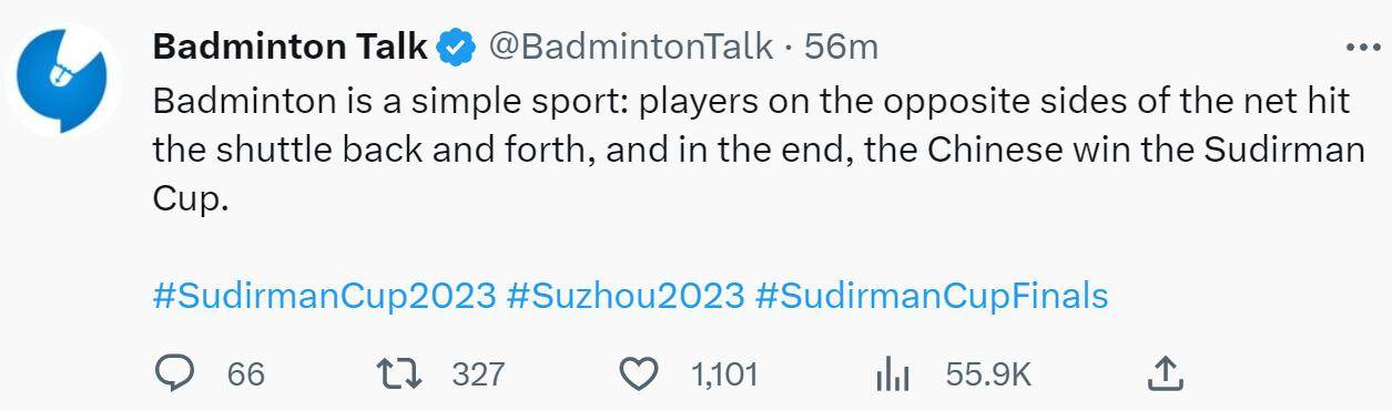 对手服了！国羽被类比德国男足：羽毛球就是最终中国队夺冠的运动