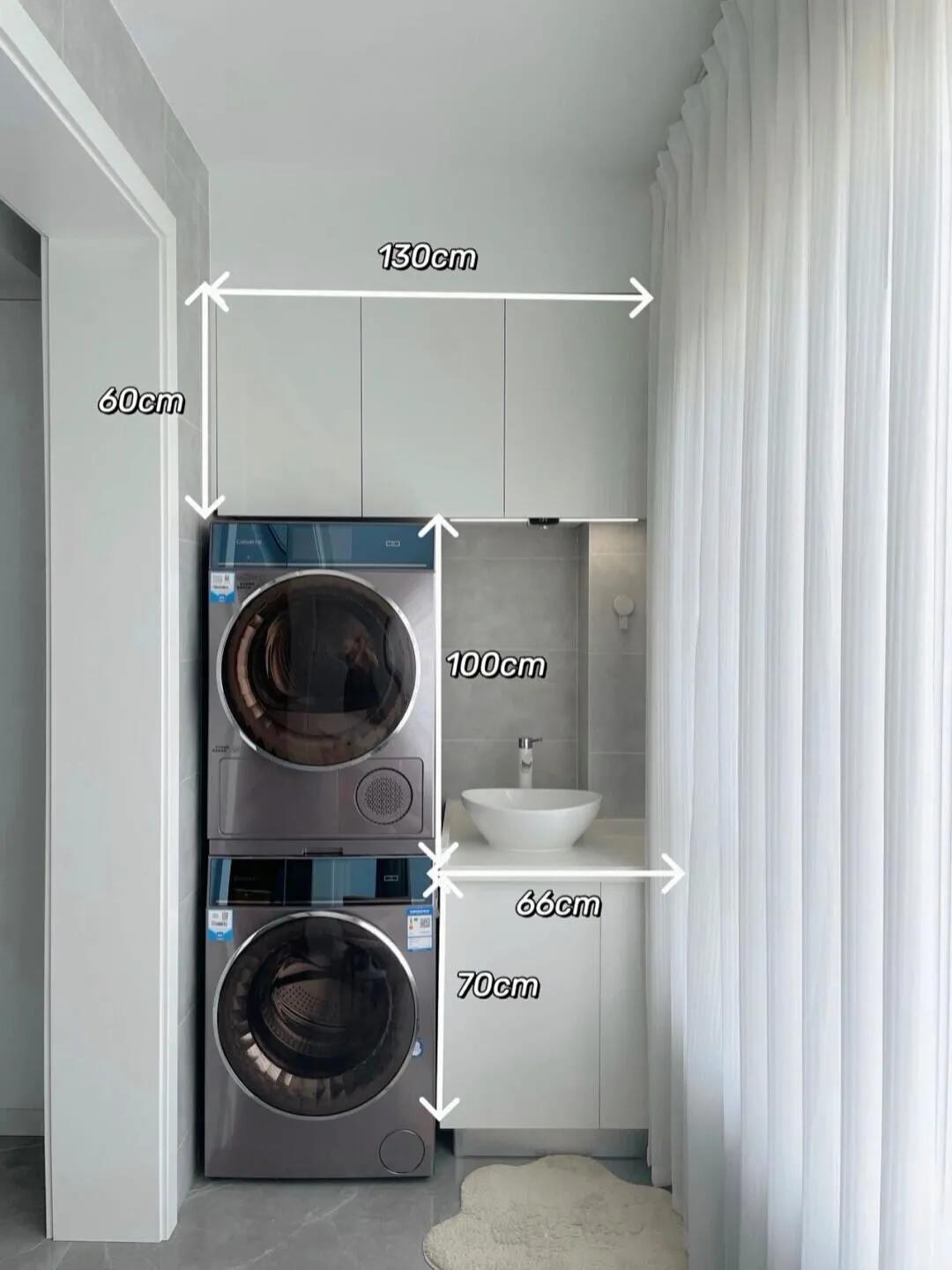阳台洗衣机柜做多大尺寸,阳台洗衣机柜一体尺寸图