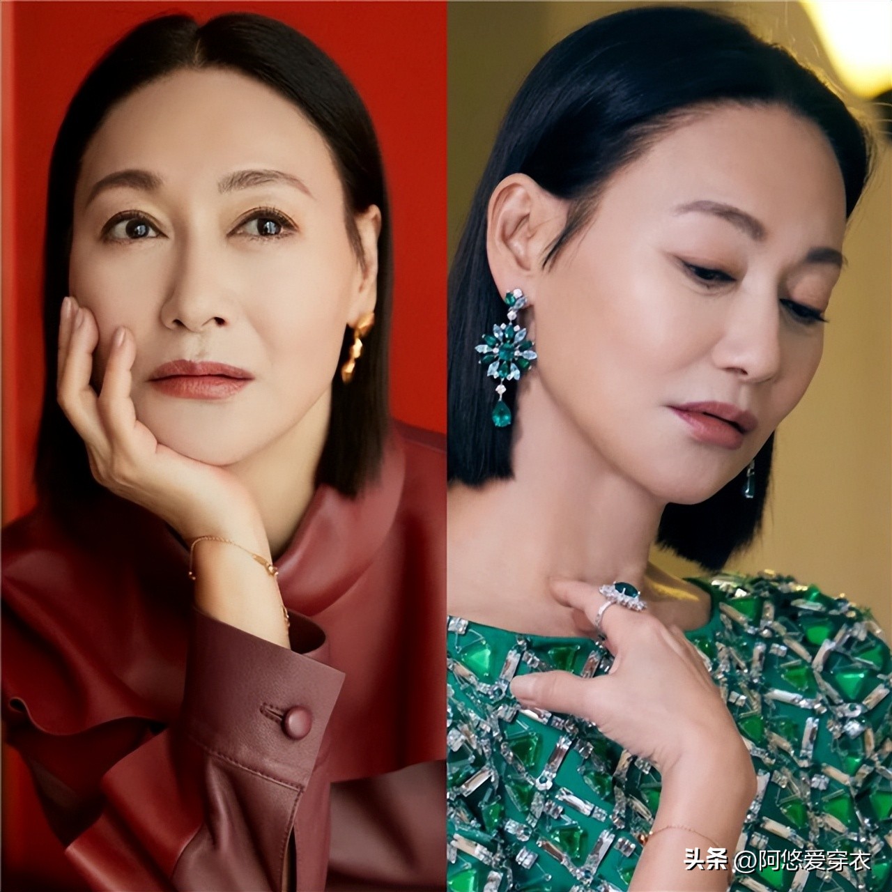 适合长脸的减龄羊毛卷发型,50岁女人头发告别黑长直和羊毛卷