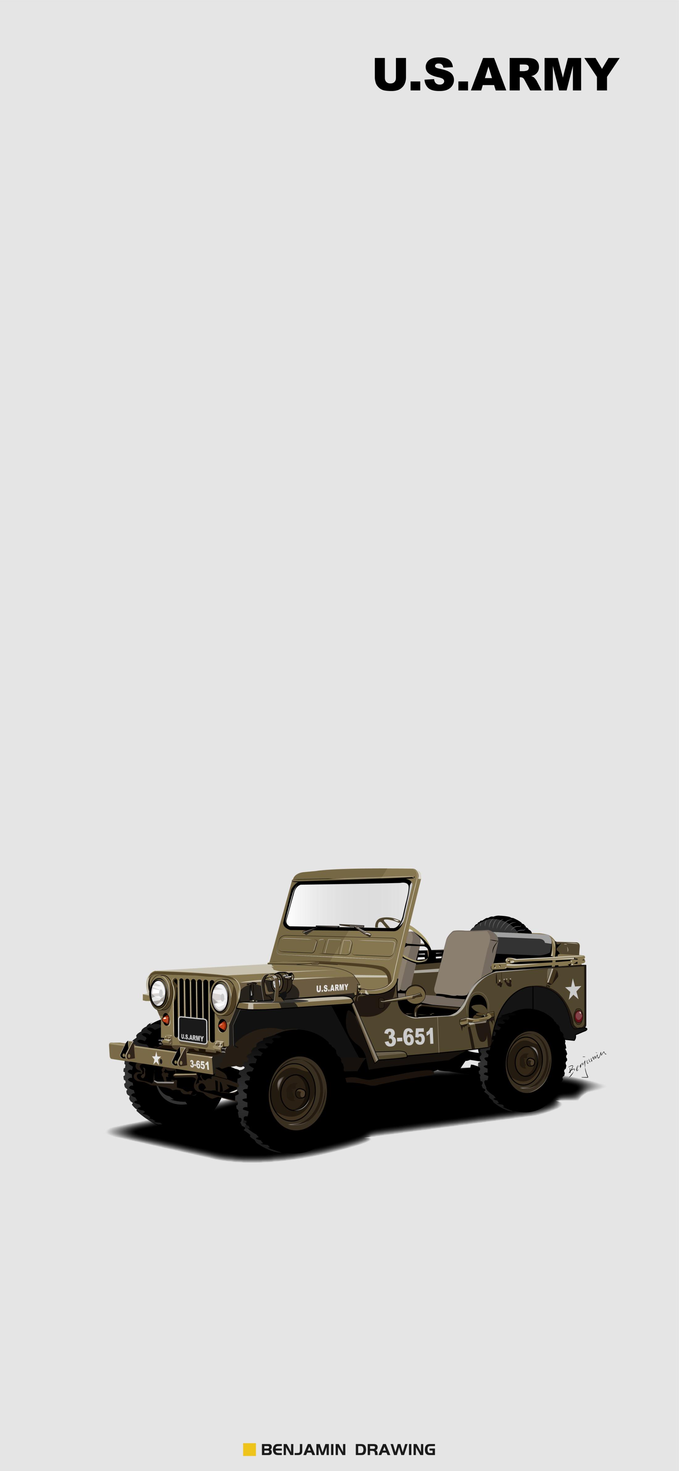 汽车jeep漫画壁纸,手绘吉普车壁纸高清