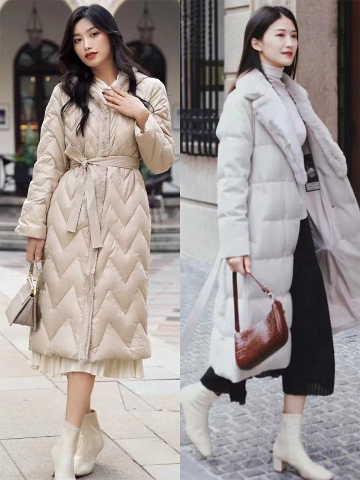 羽绒服冬季显小减龄穿搭,长款黄羽绒服高级感穿搭攻略