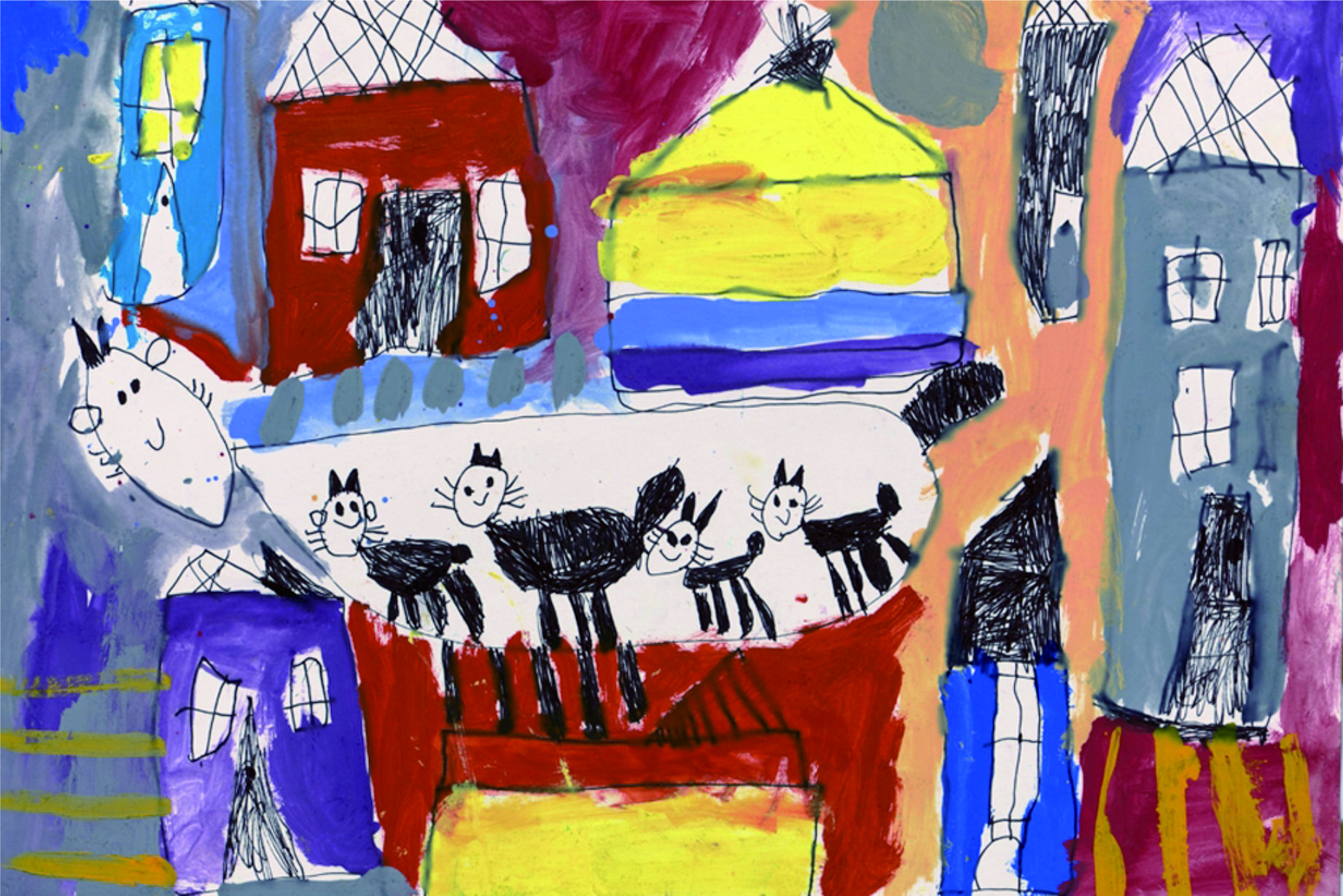 优质儿童画作品欣赏,童心绘世界阳光下成长主题绘画