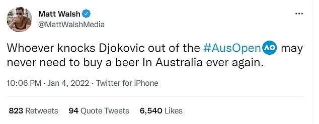 网球名将拒绝接种疫苗，妻子网上还发布假消息，网友：就这水平？