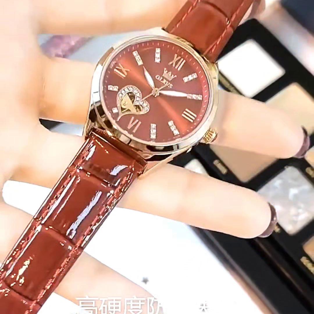 手表女款爆款2023新款防水圆表盘,手表女士机械表2022网红爆款