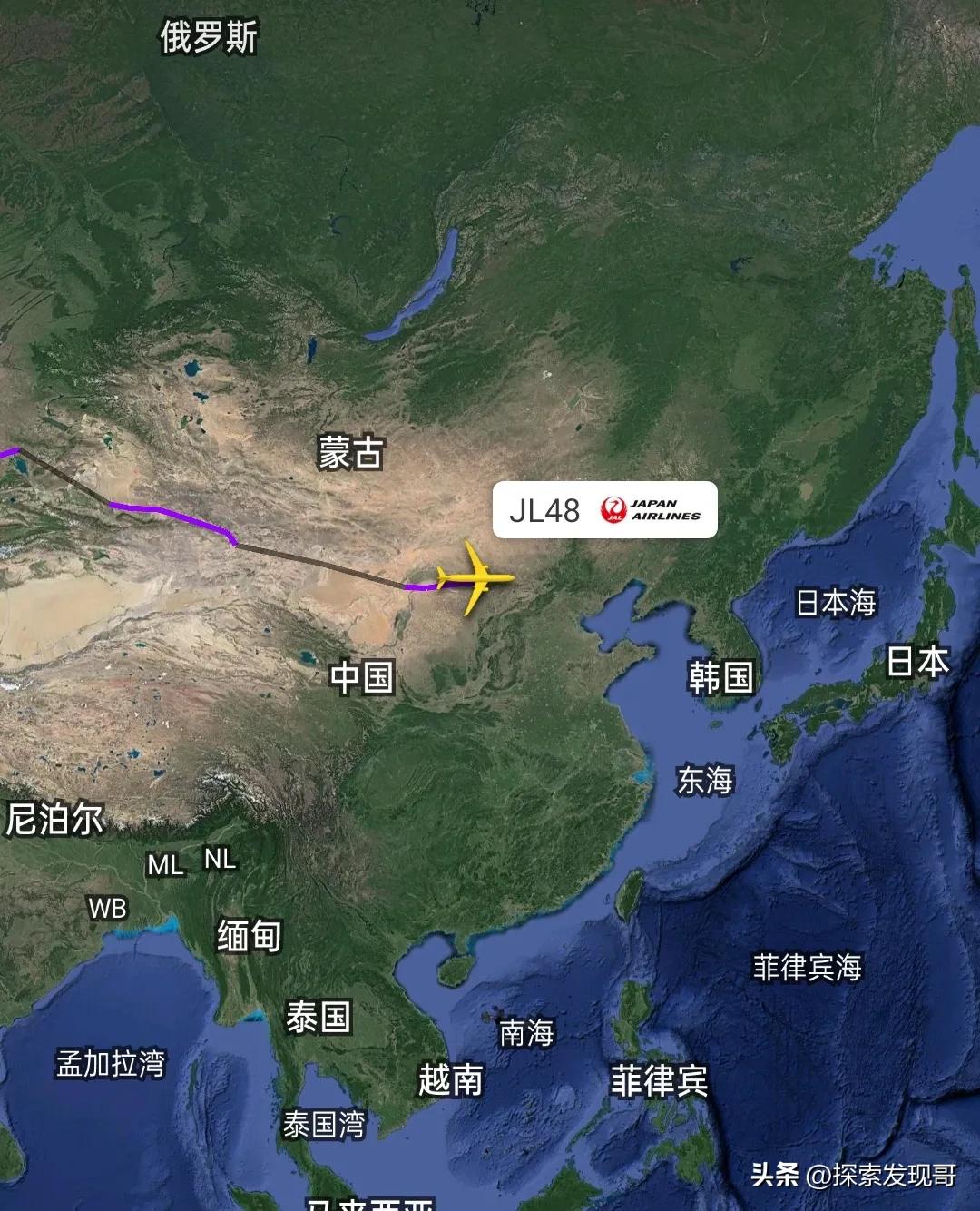 刚刚，5月30日8点13分，内蒙古上空发现一架芬兰飞日本飞机