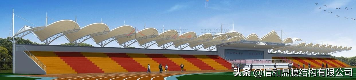 湖北体育场膜结构看台定做,武汉定做膜结构体育看台案例