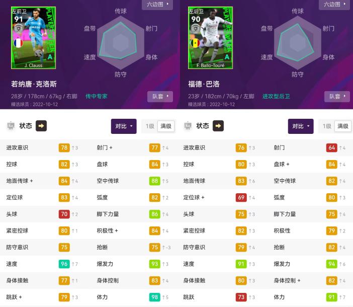 实况足球卡卡和克圣哪个好用,实况足球99分和100分