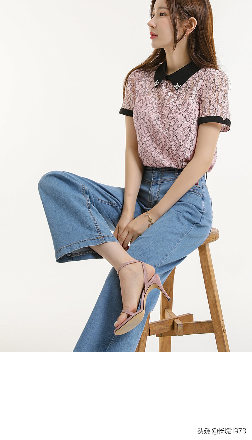 韩版t恤搭配阔腿牛仔裤,t恤别老是搭配牛仔裤