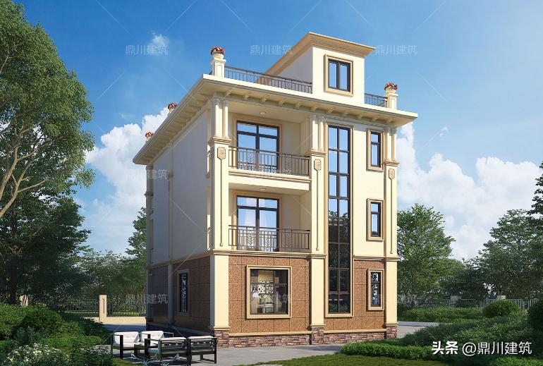 75平二层现代平顶别墅8万,70-90平方二层平顶现代小别墅