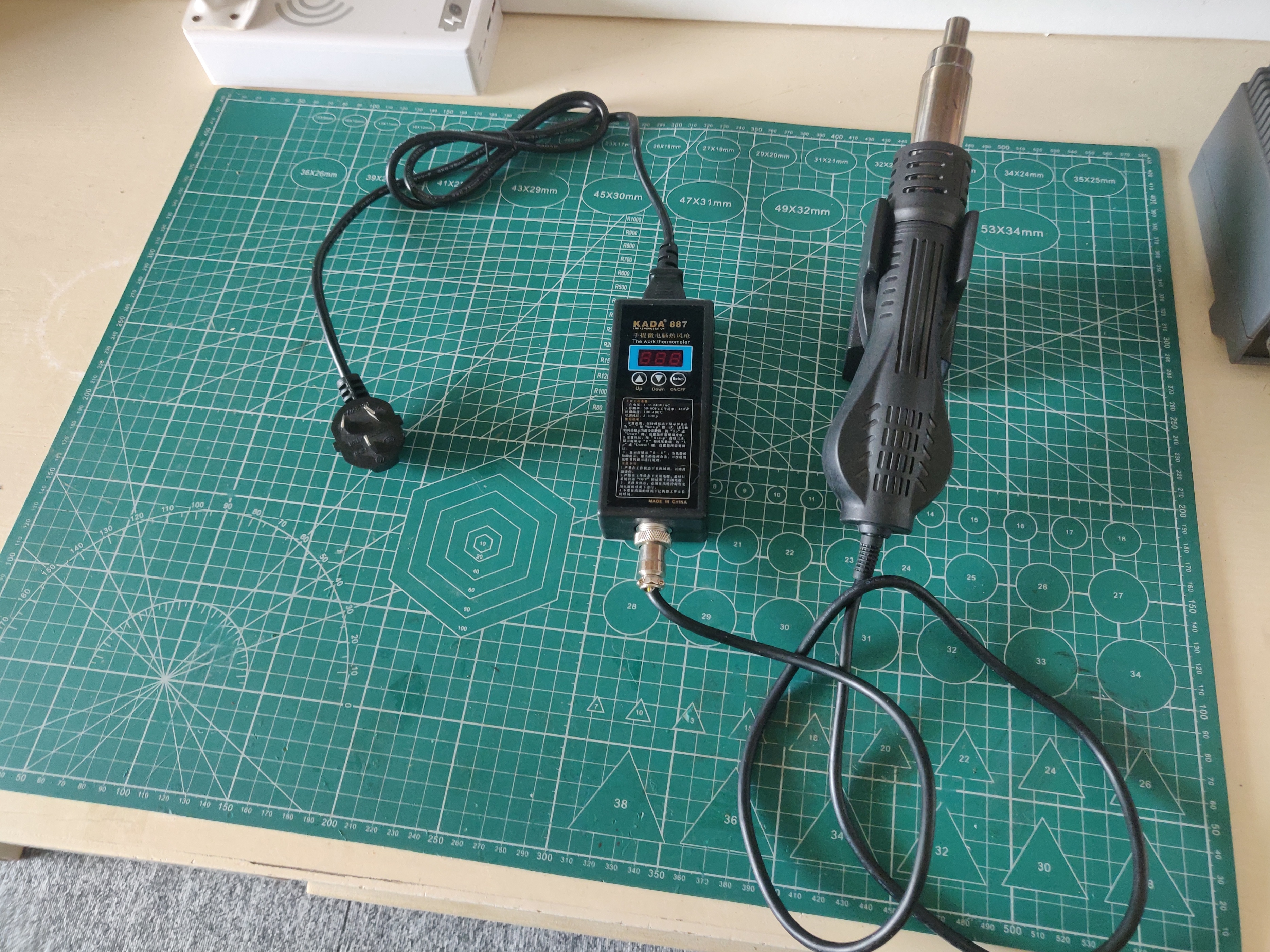 自制电烙铁吹风二合一焊台,电烙铁热风枪二合一拆机