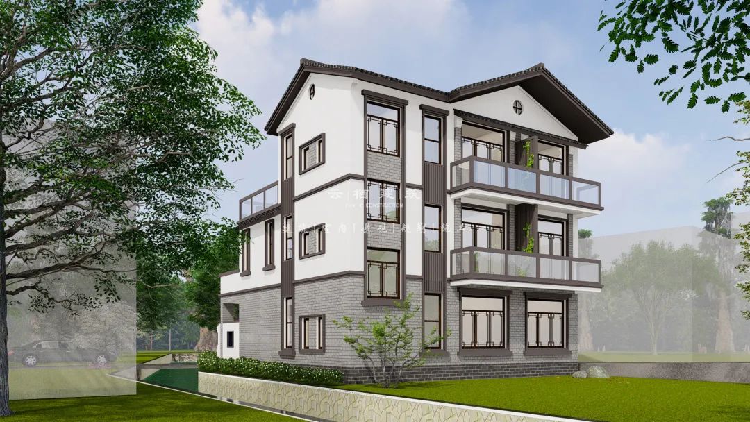 河源现代简约乡村别墅,河源现代极简风格庭院打造