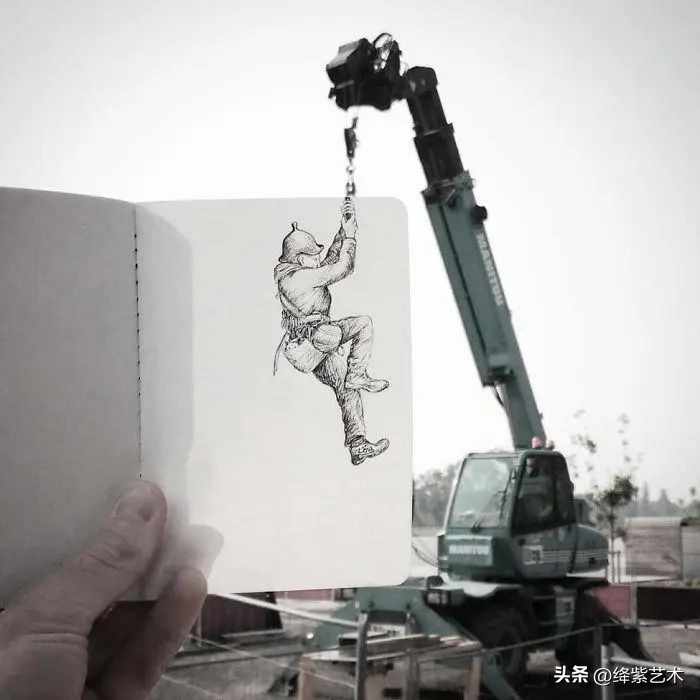 这位“懒”插画家，画画只画一半，剩下的交给照相机