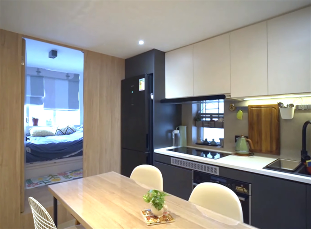 香港一家三口小户型,香港一家人蜗居小户型