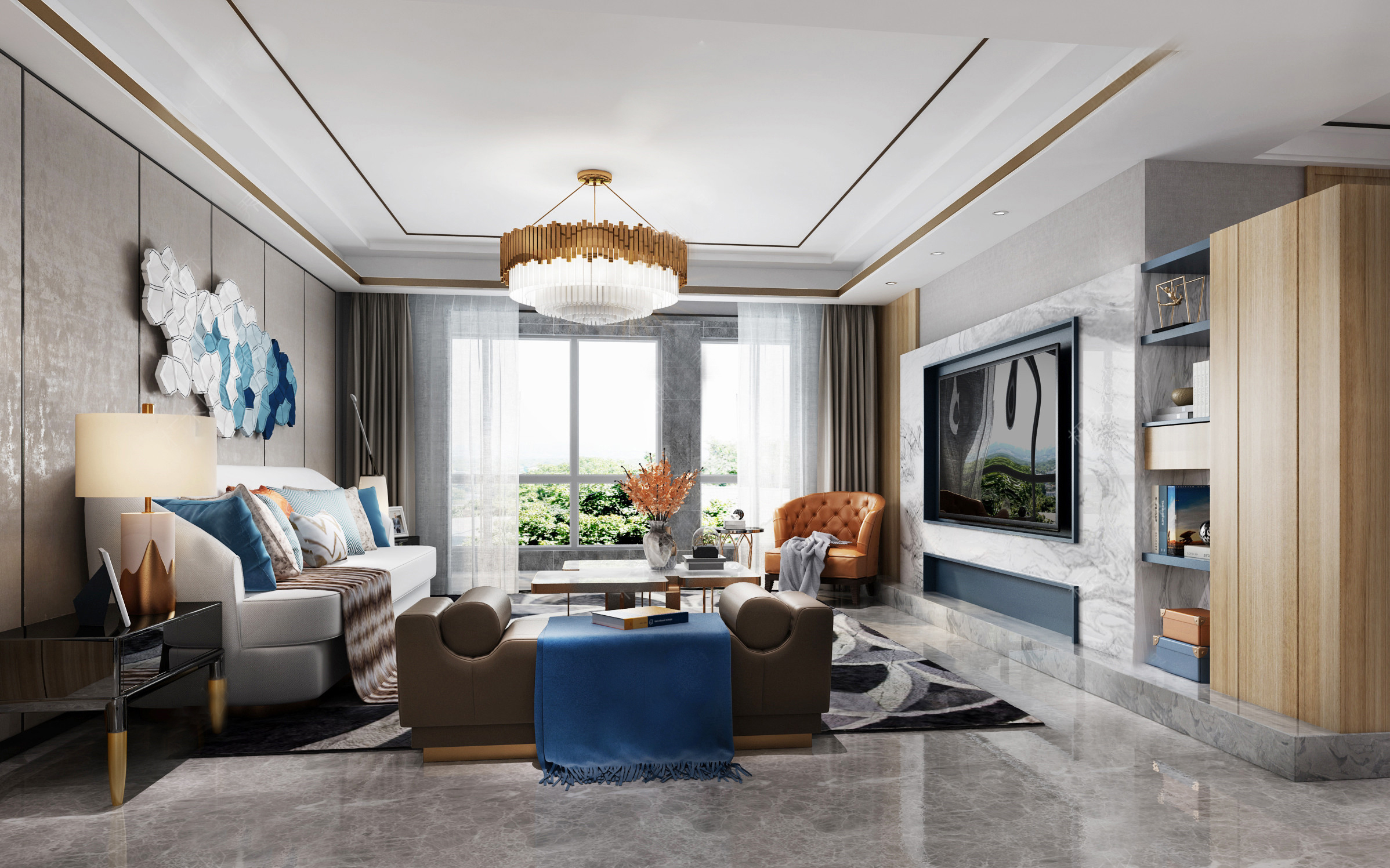 30款客厅吊顶图片,简装吊顶客厅效果图