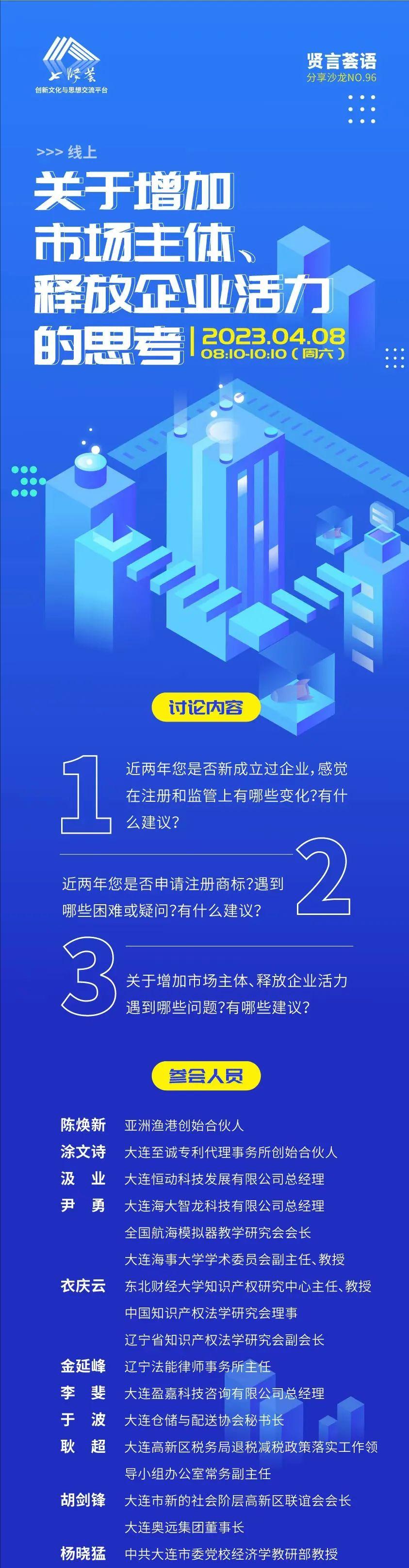 【贤言荟语沙龙】第96期：关于增加市场主体、释放企业活力的思考