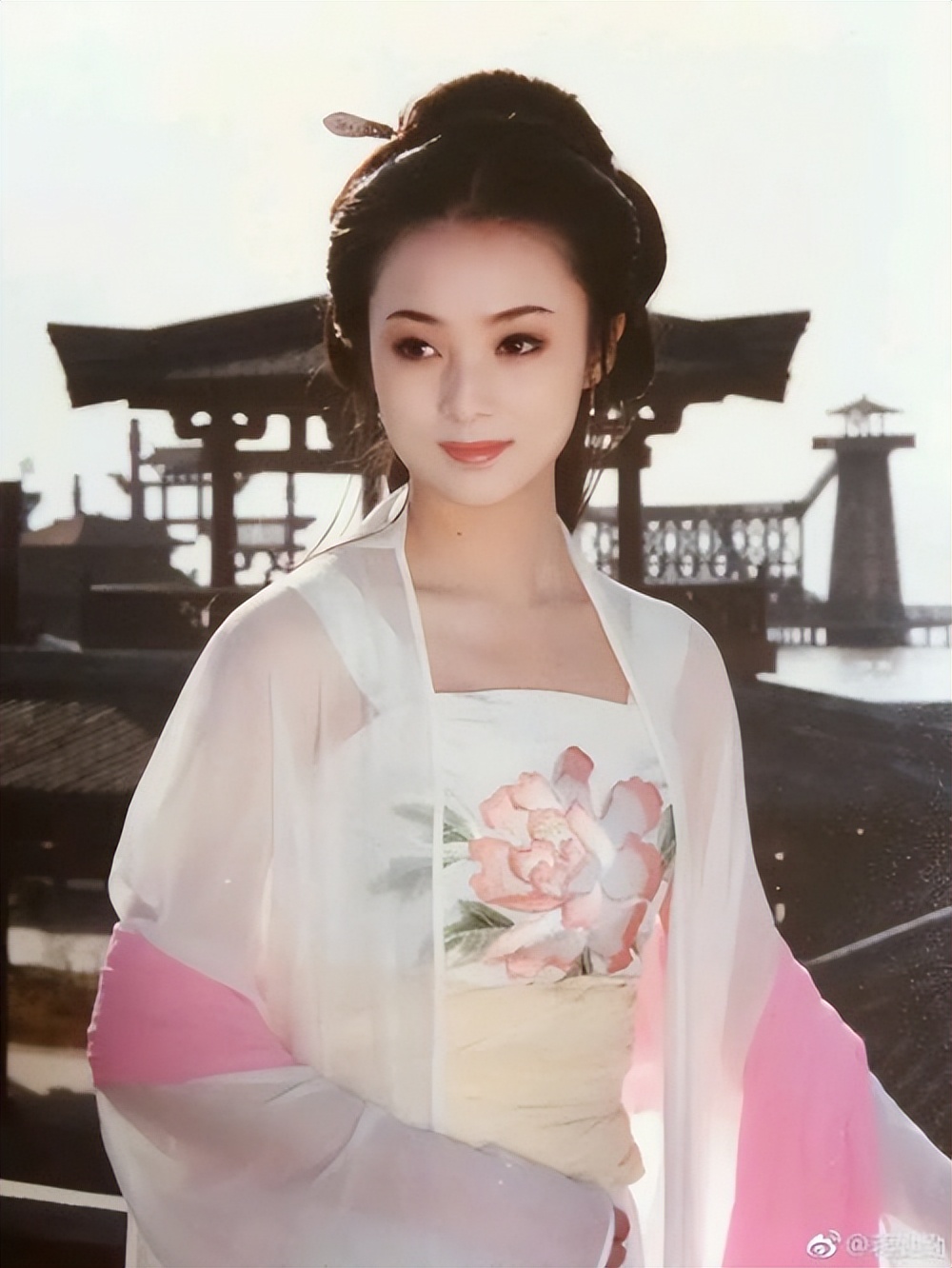 赵丽颖和白鹿同款发型,白鹿赵丽颖长月粉衣换脸造型对比