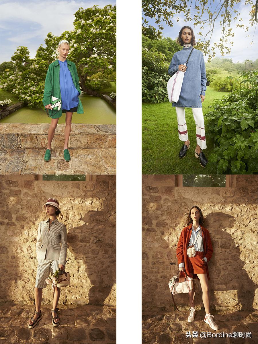 Longchamp2022春夏系列,腰带的收腰亮点,浅色清新图案更添活力