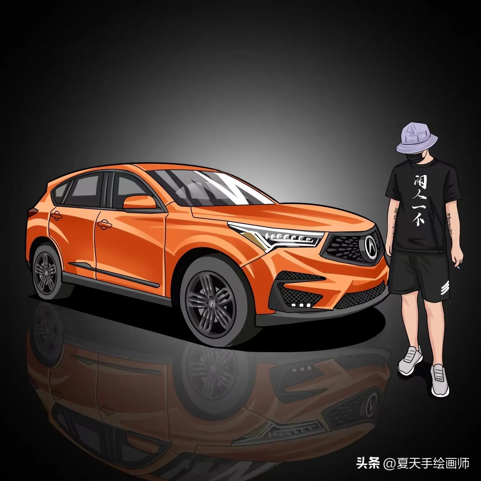 手绘动漫汽车头像,汽车头像手绘