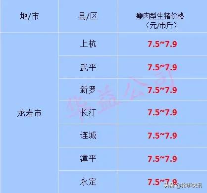 今日福建各地猪价行情走势,今日福建各地猪价报价单