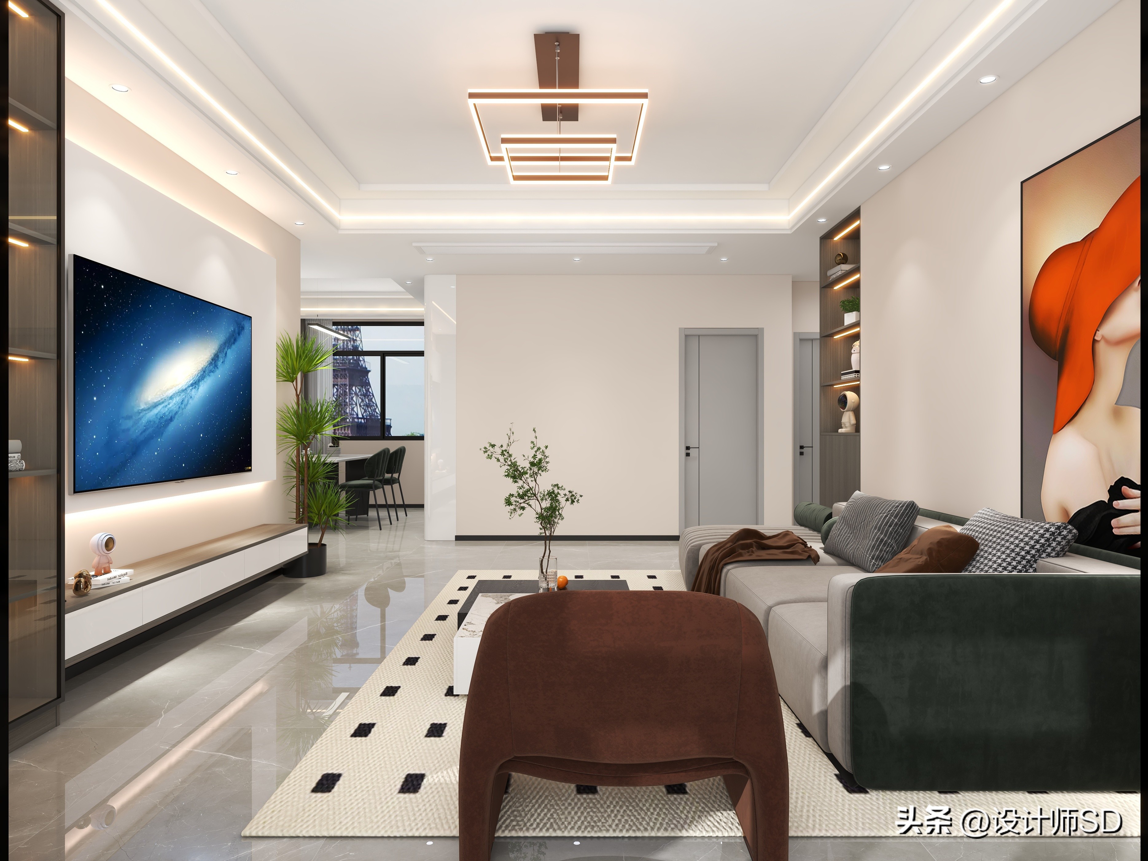 一进门客餐厅全屋一览无遗,一进屋就好看的餐厅