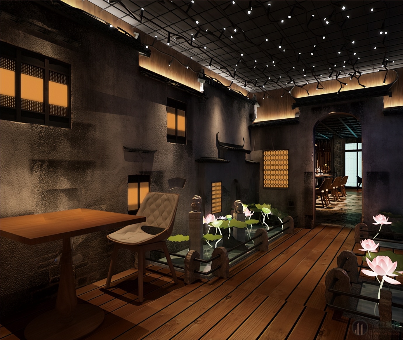 200平单层烧烤店装修,300平烧烤店创意装修设计方案