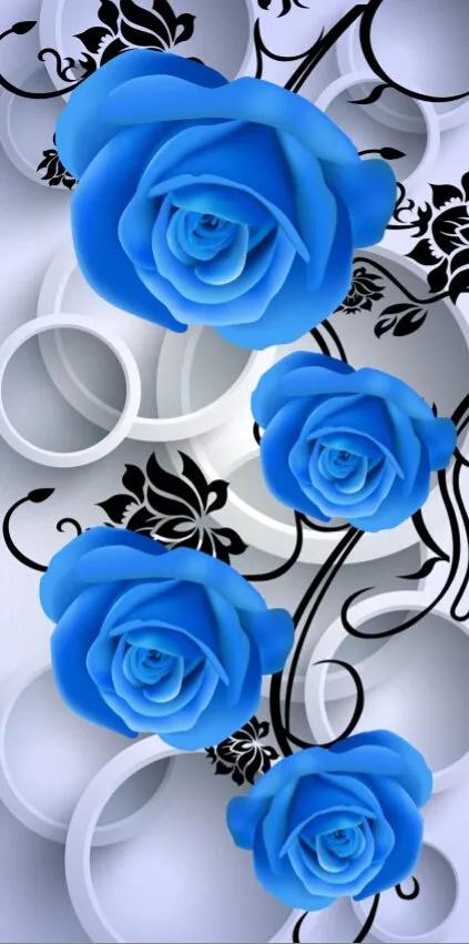 蓝色妖姬花束壁纸,花朵壁纸蓝色