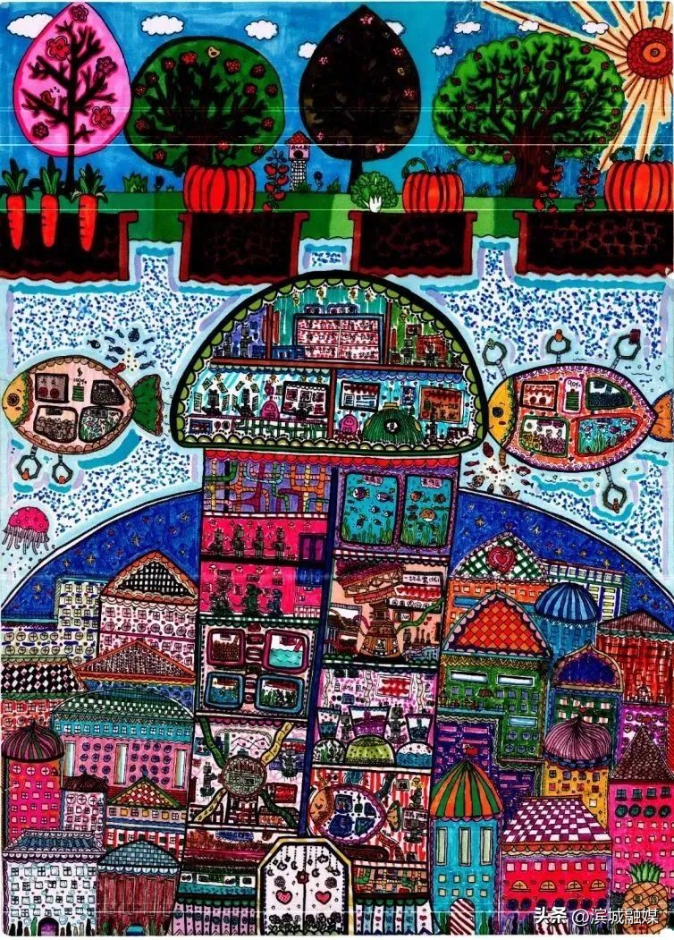 青少年科创大赛少儿绘画作品,少年科学幻想绘画大赛