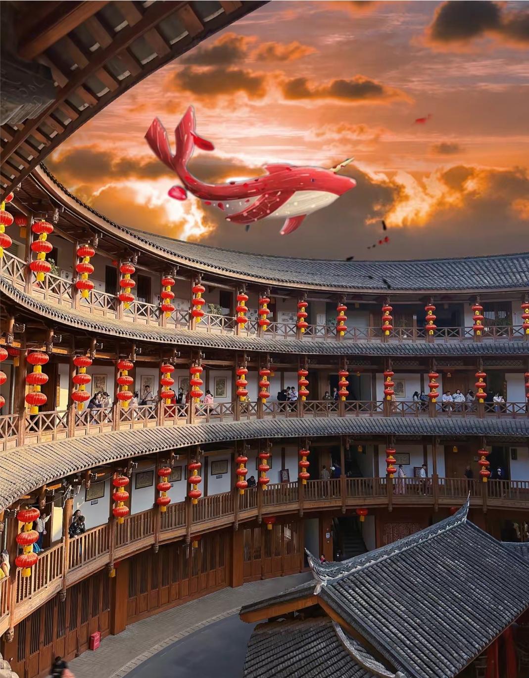 土楼大鱼海棠拍照地,成都周边大鱼海棠同款土楼