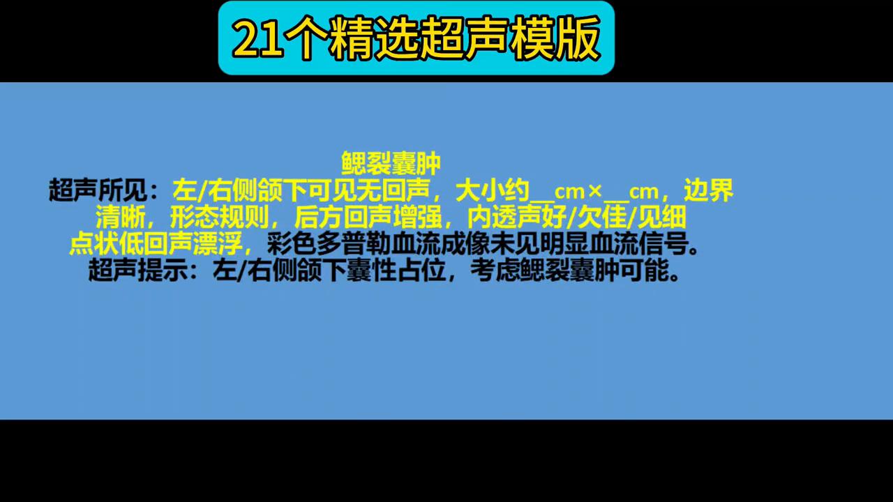 21个精选超声模版。#超声学习