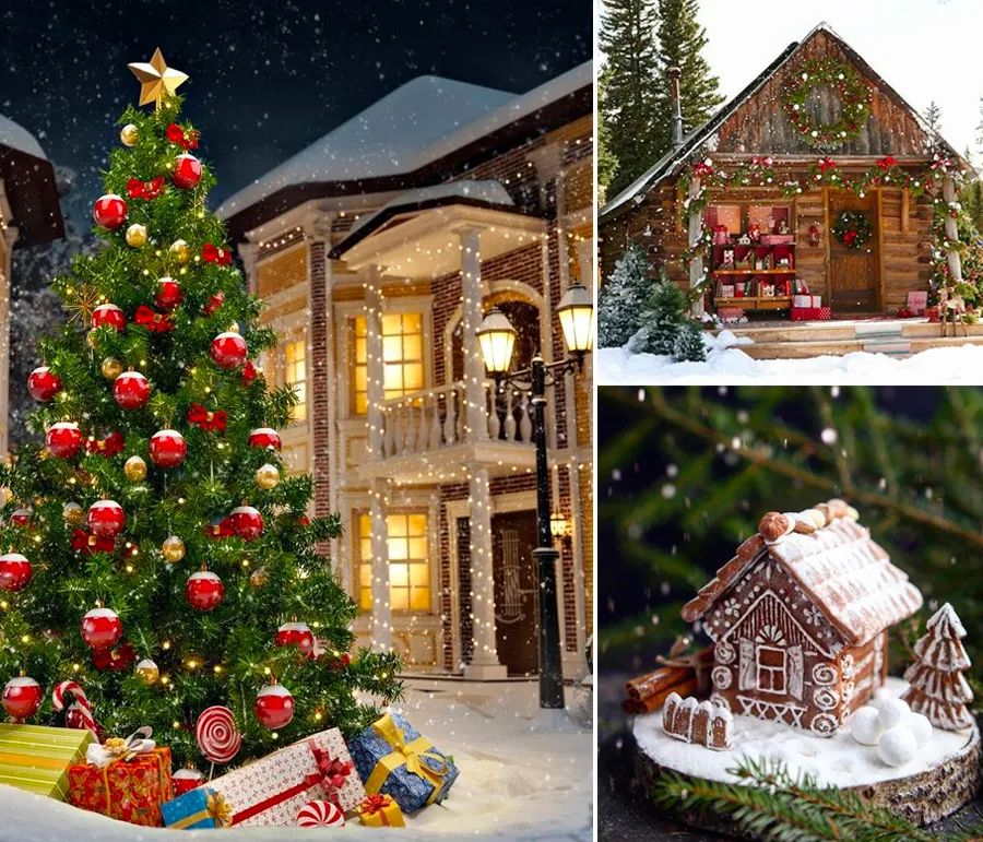 儿童画教程｜圣诞节主题美术课程《美丽的圣诞小屋》