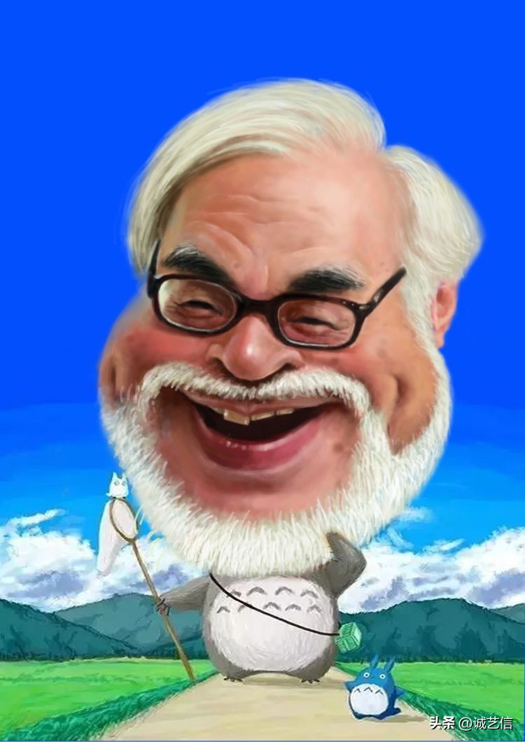 动画大师宫崎骏肖像漫画