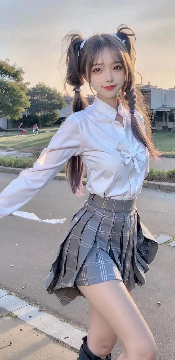 蓝红色美女全屏壁纸,二次元美女壁纸全屏