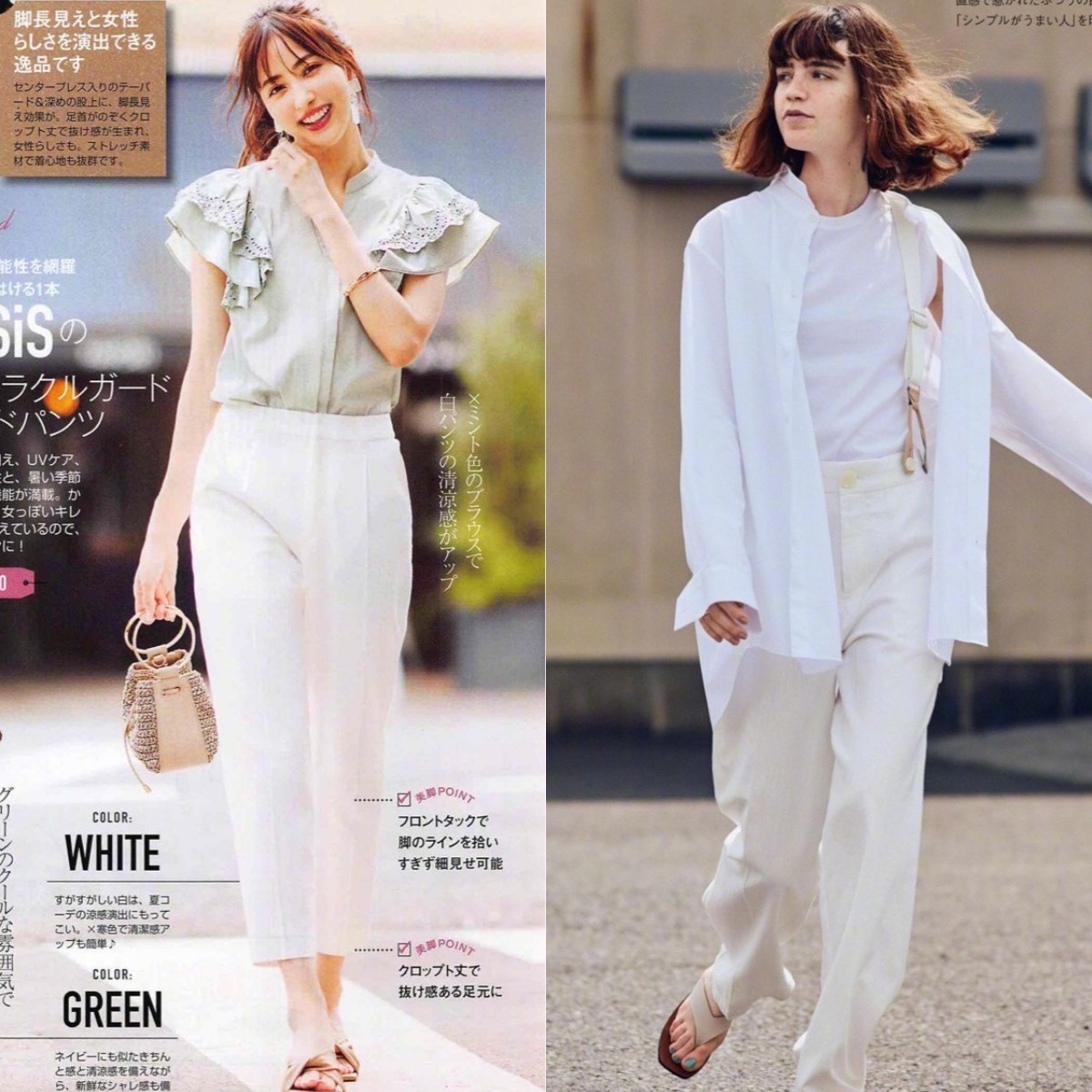 冬季米白色的裤子最佳搭配,白色裤子搭配任何颜色都好看