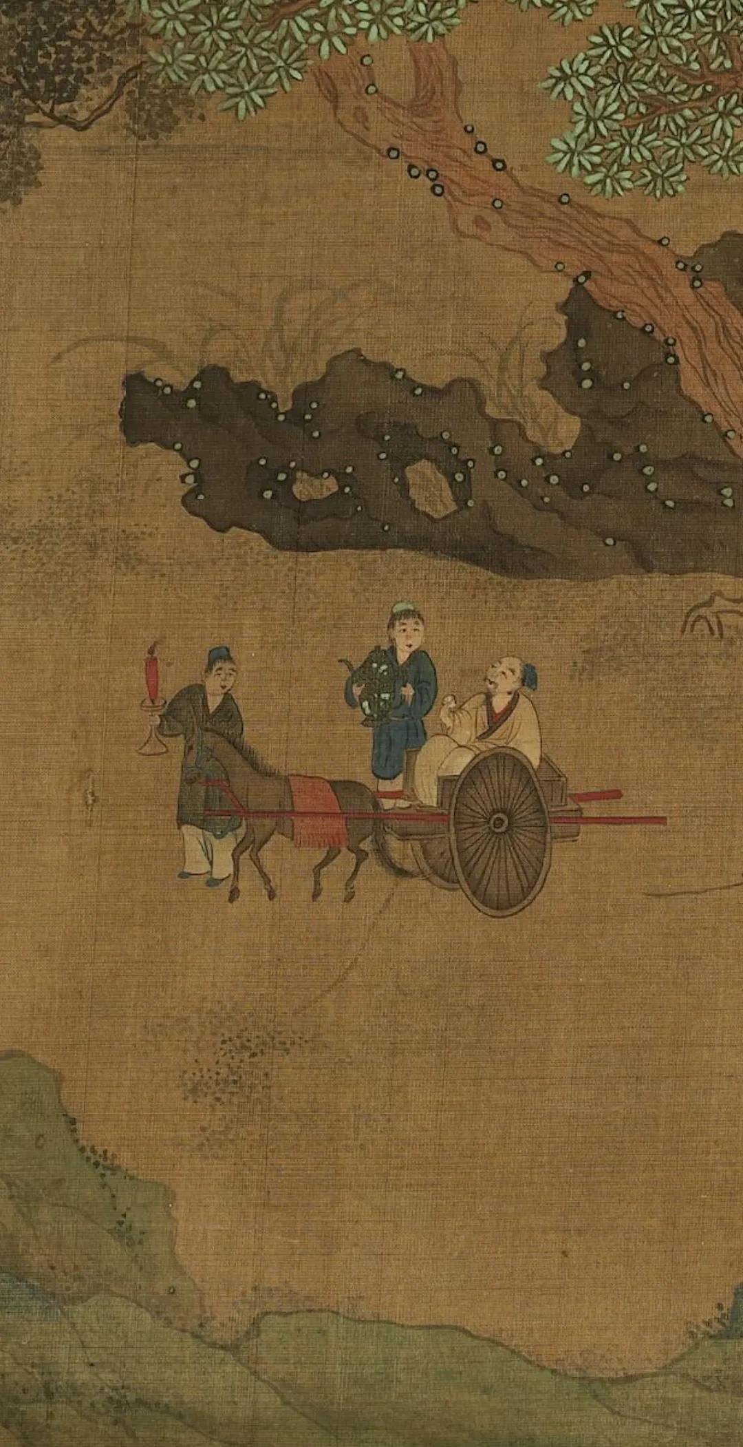 张齐翰·秉烛夜游图丨张戡·解鞍调箭图丨