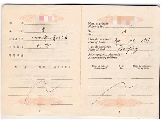 中国护照图片背面以前写的是什么,90年代的中国护照只有数字