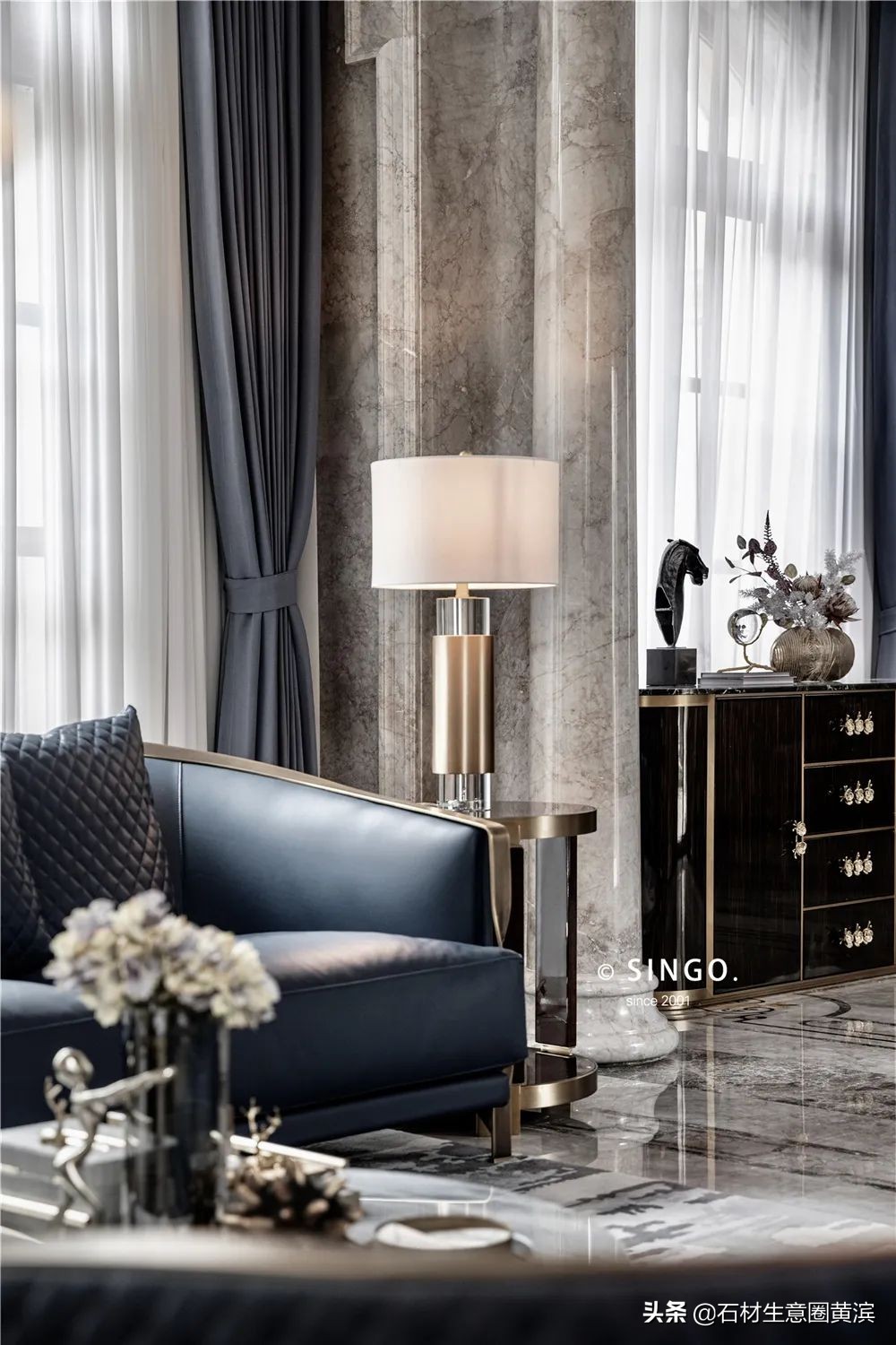 法式轻奢别墅大理石什么颜色好看,大理石法式轻奢