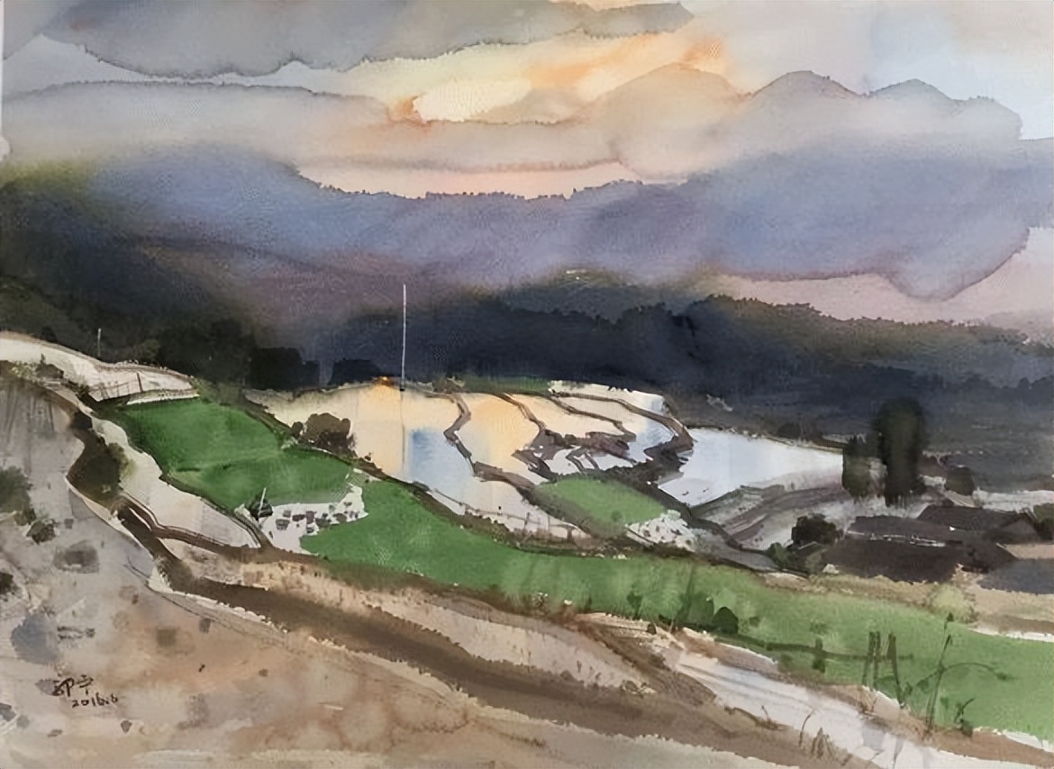 郭宁油画水彩画作品集,诗情画意