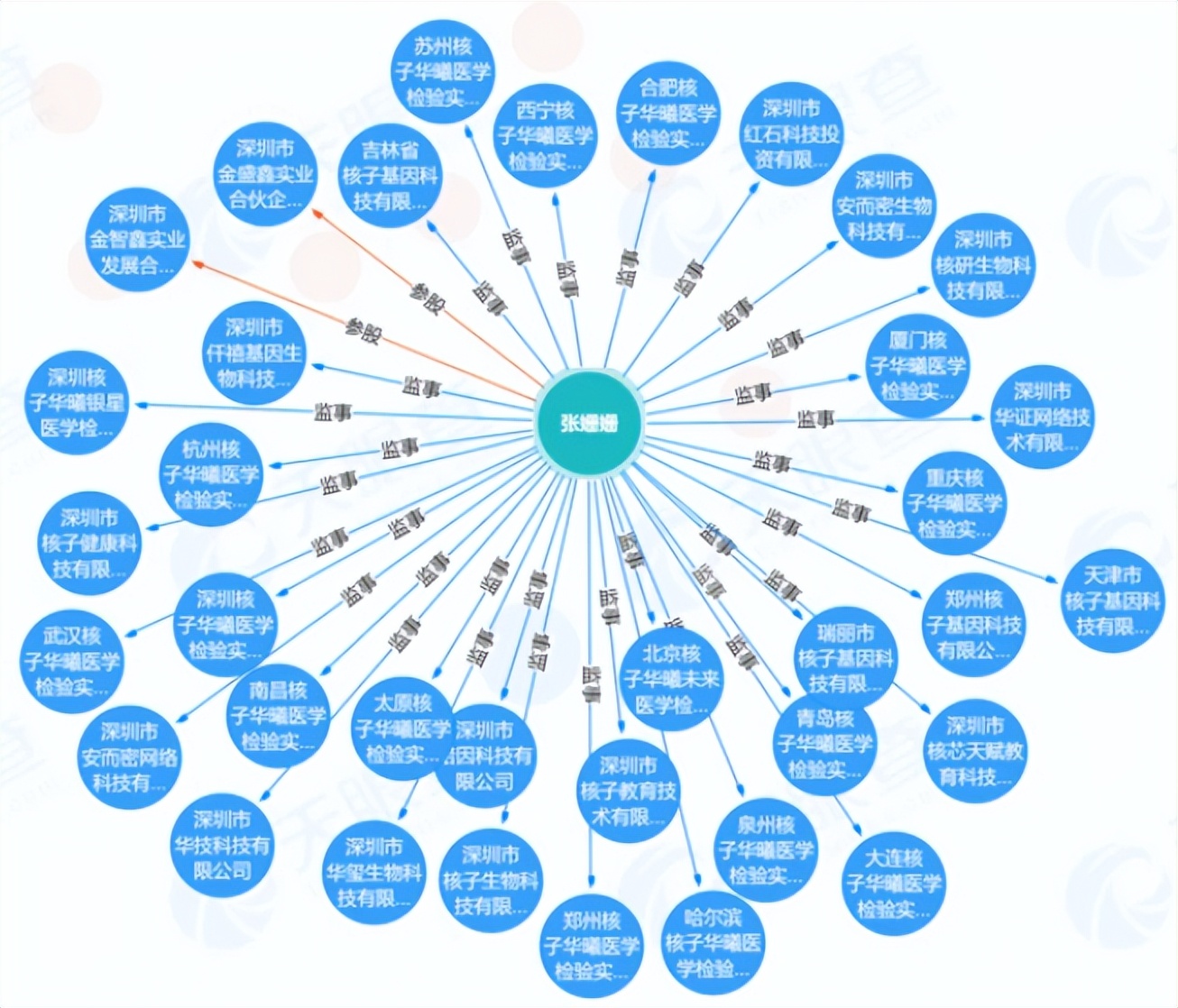 张珊珊注册了陕西多少家核酸公司,张珊珊在全国注册35家核酸公司