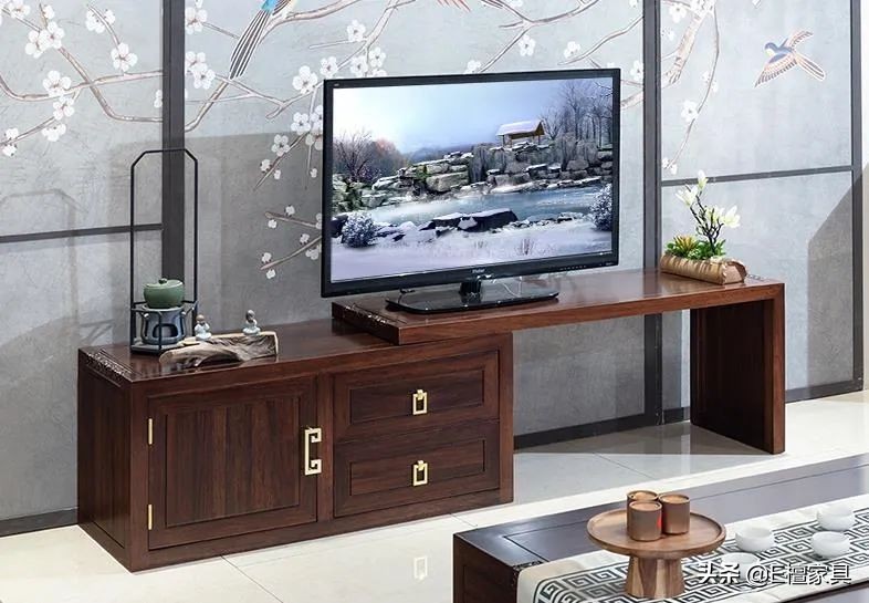 新中式电视柜两边放什么最好,新中式电视柜款式效果图
