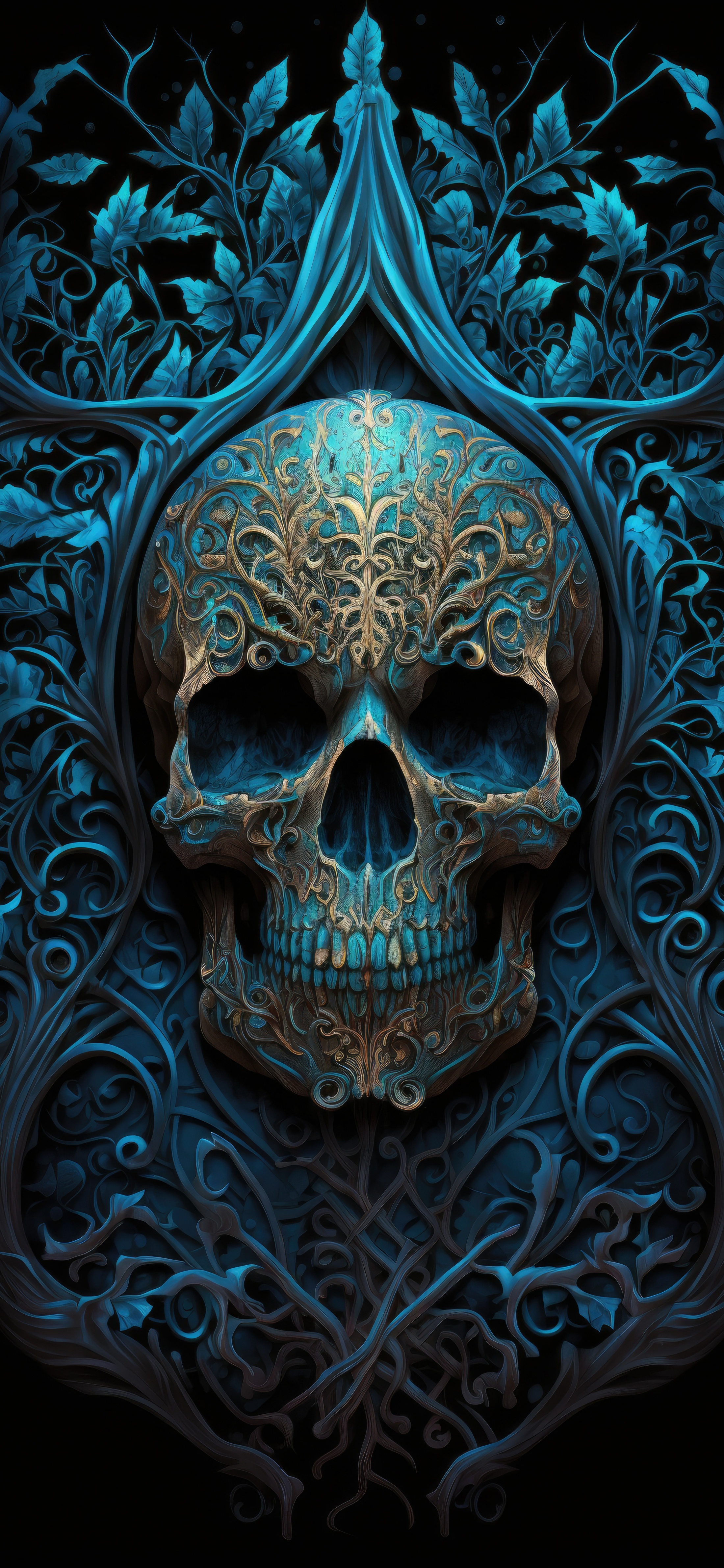 复古骷髅壁纸,骷髅头高清暗黑壁纸