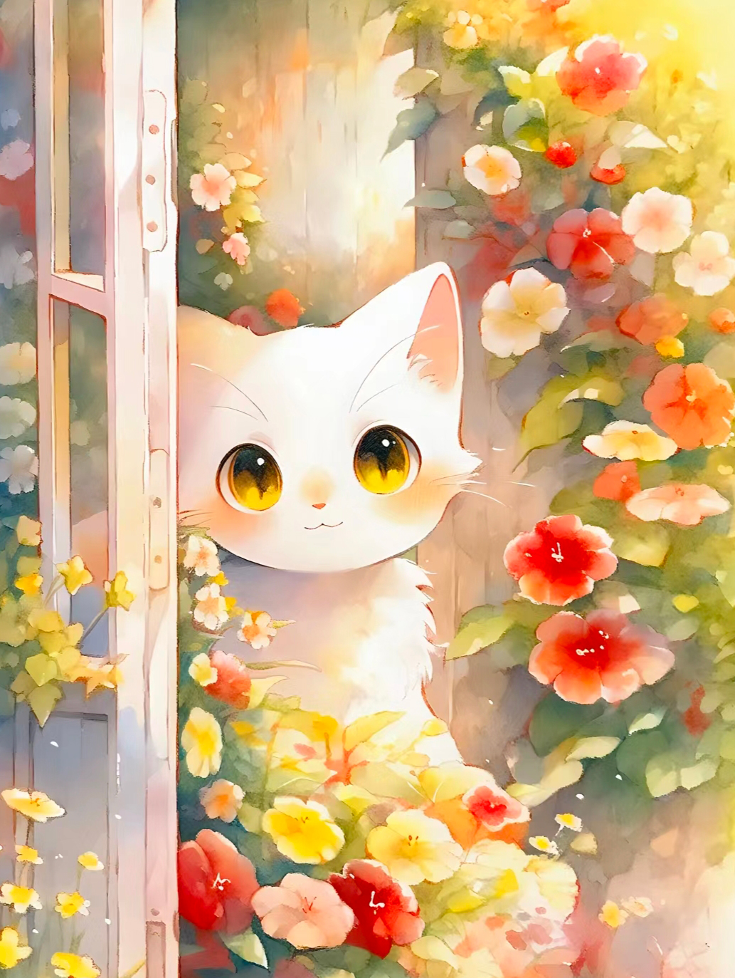 猫咪高清壁纸4k全屏60帧,萌萌哒粉色花篮里的猫咪图片壁纸