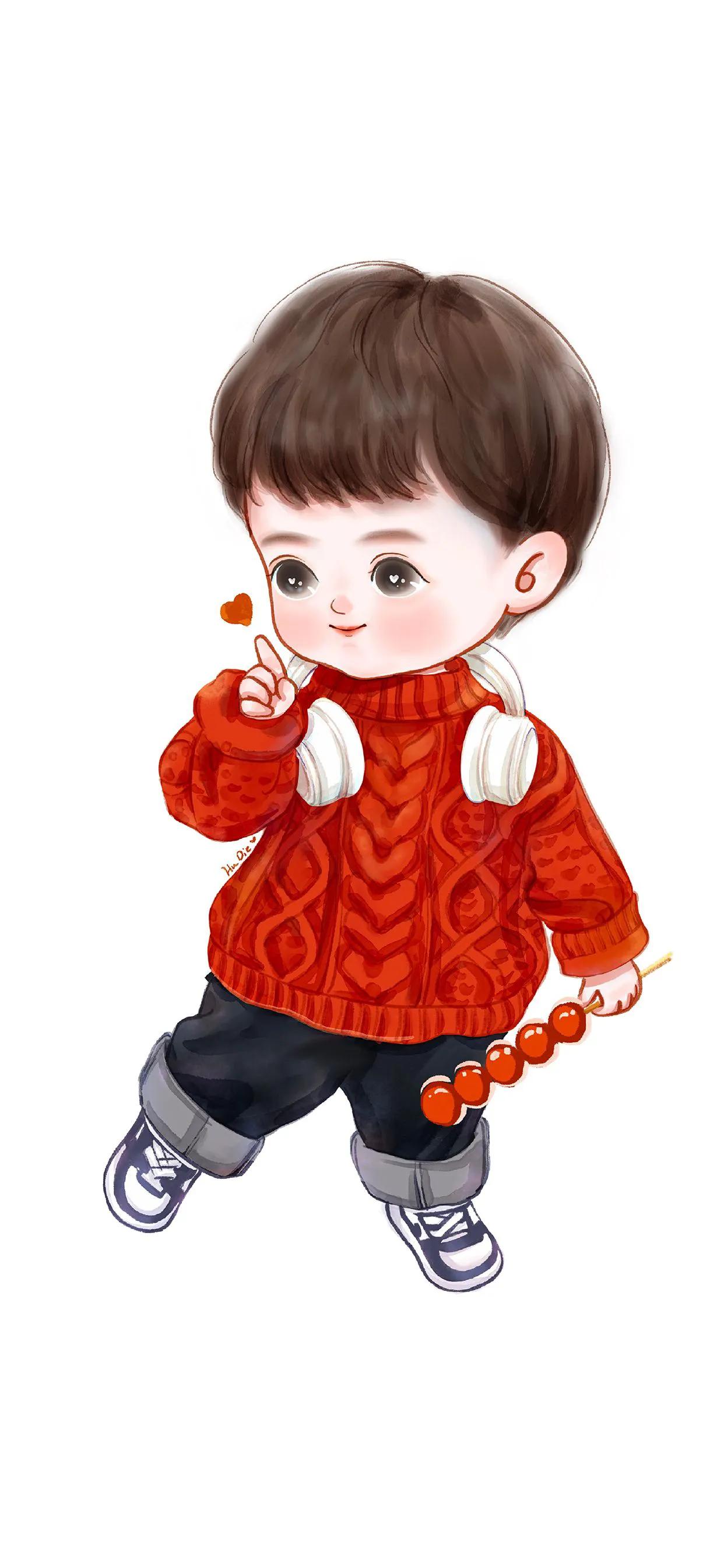 萌娃壁纸q宝,可爱q版萌娃手绘壁纸