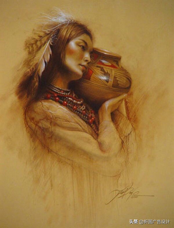 印第安人油画高清,印第安人油画艺术