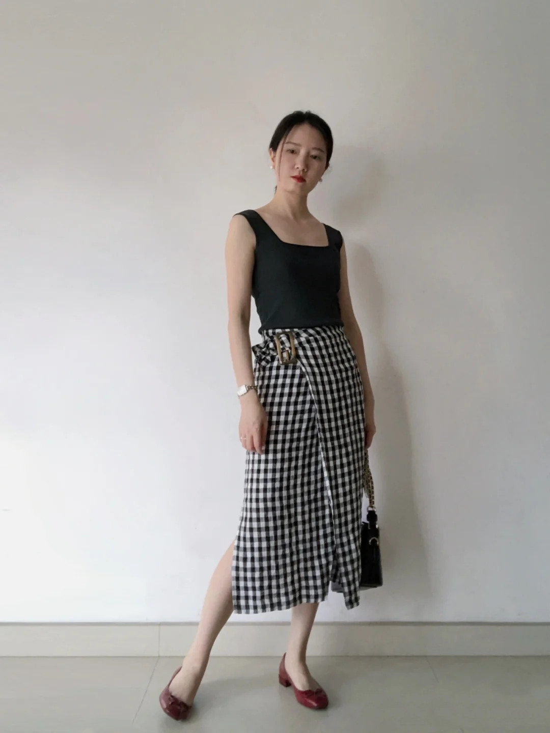 浅口鞋搭配裙子图片,浅口鞋裙子