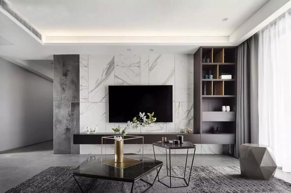 漂亮的电视柜背景墙最新款,7款电视背景墙及电视柜设计