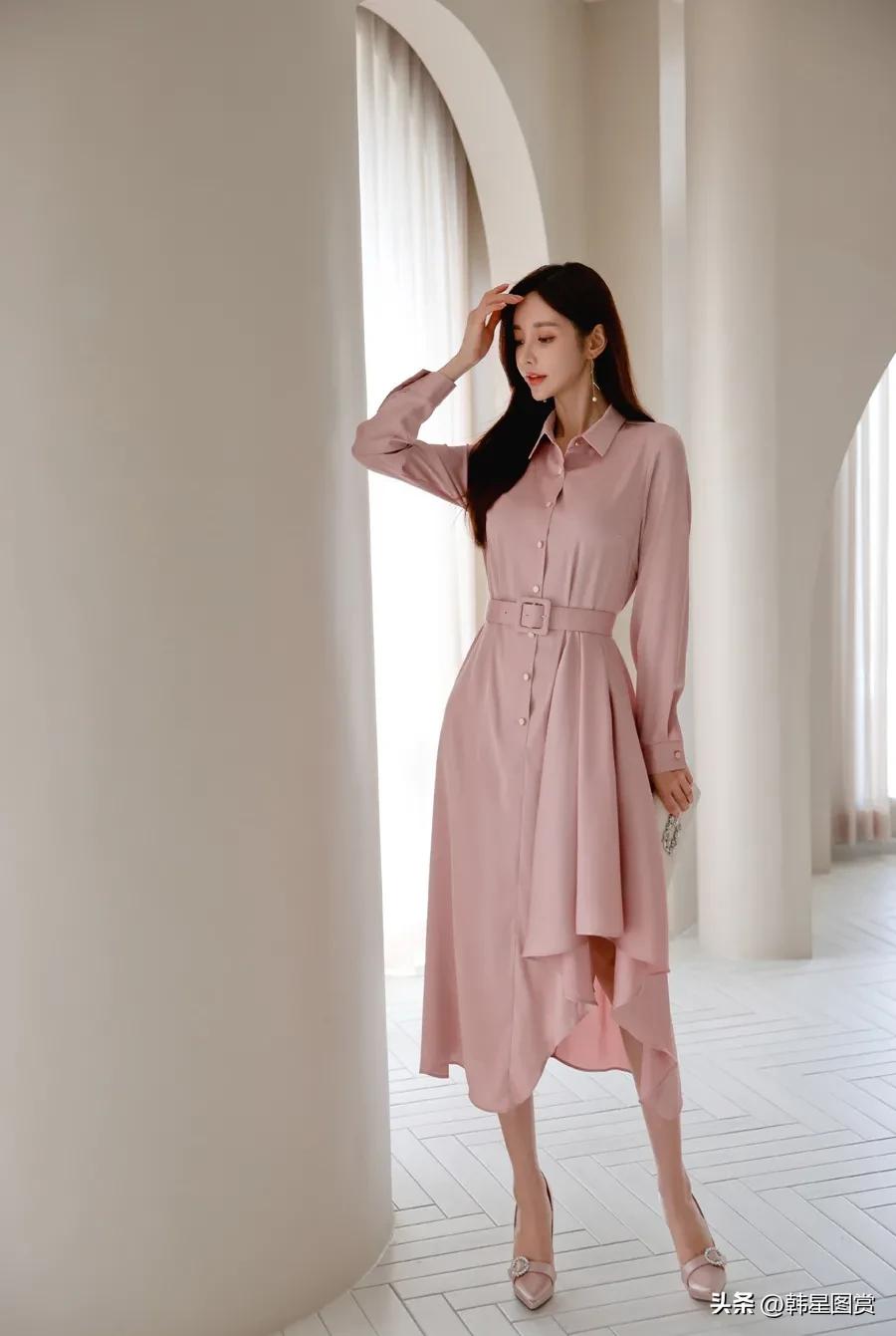 RO姜红糖罐赤色玫瑰长款雪纺裙（35）