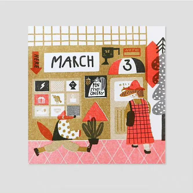 手绘黑白插画简单卡片,好看的插画卡片