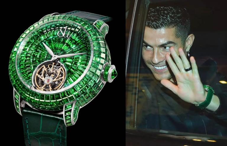 c罗戴800多万的表,c罗晒布加迪威龙