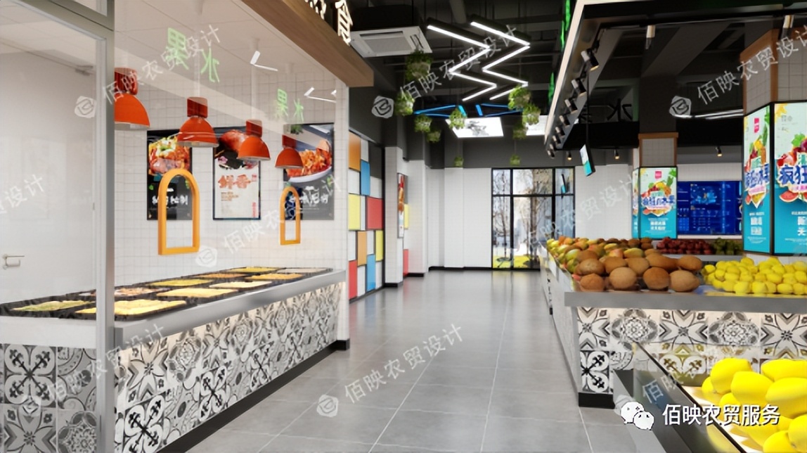 现代化农贸市场设计特色,大型智慧农贸市场设计效果图
